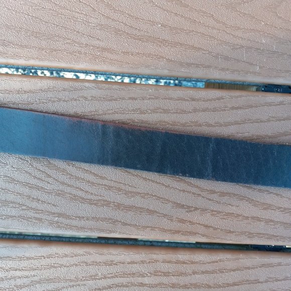 Lauren Ralph Lauren Black Leather Belt Silvertone Buckle - Picture 12 of 16